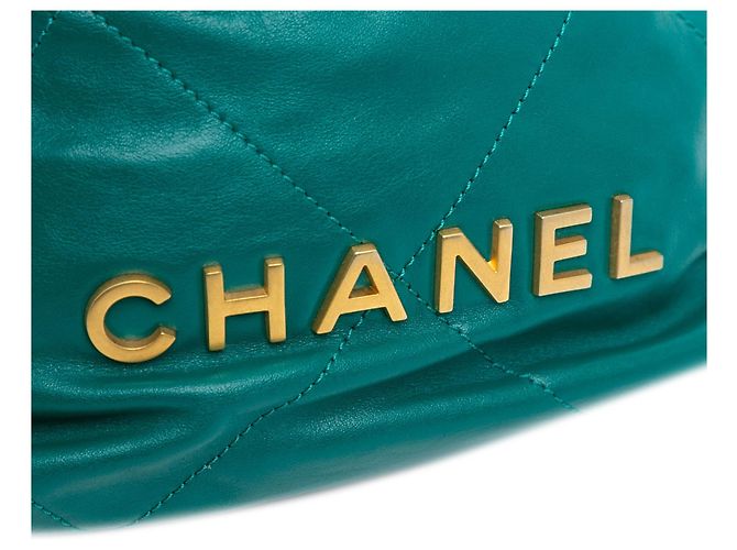 Borsa a mano Chanel Mini Shiny Calfskin 22 verde - vista 7