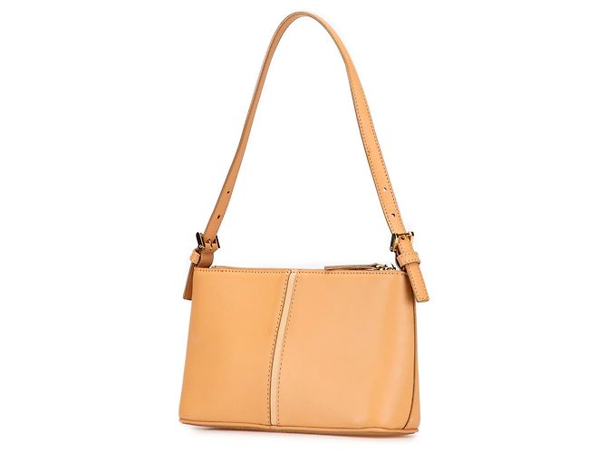 Borsa a tracolla in pelle color tan Burberry Cammello - vista 2