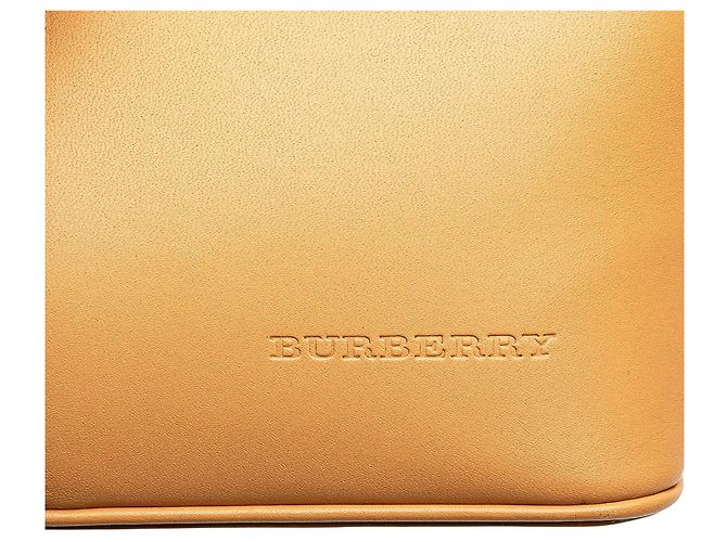 Borsa a tracolla in pelle color tan Burberry Cammello - vista 7