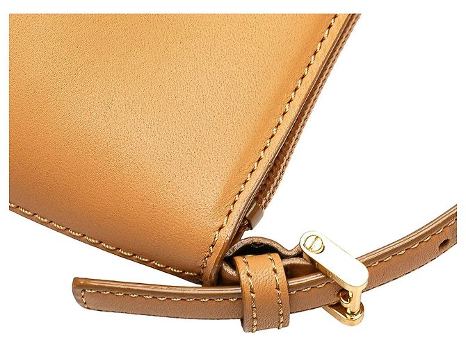 Borsa a tracolla in pelle color tan Burberry Cammello - vista 9