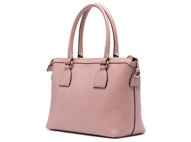 Borsa satchel Gucci Dollar in pelle di vitello GG rosa - vista 2