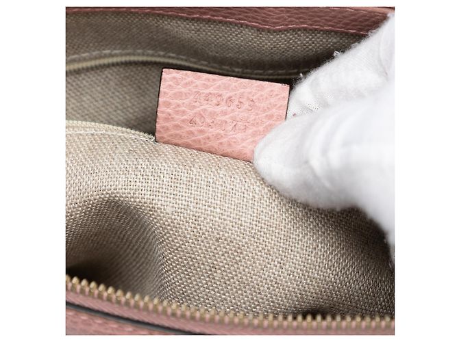 Borsa satchel Gucci Dollar in pelle di vitello GG rosa - vista 6