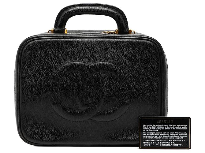 Borsa vanity Chanel CC Caviar nera Nero - vista 8
