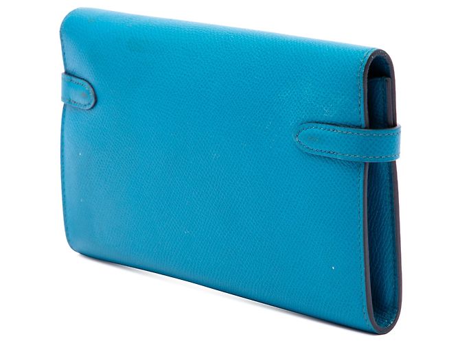 Blauer Hermès Epsom Kelly Trifold Long Wallet - Ansicht 2