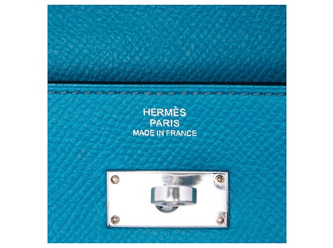Blauer Hermès Epsom Kelly Trifold Long Wallet - Ansicht 5