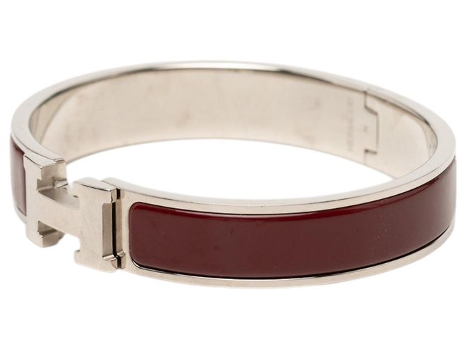 Bracciale Hermès Narrow Enamel Clic H PM Rosso - vista 2