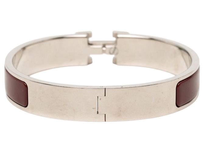Bracciale Hermès Narrow Enamel Clic H PM Rosso - vista 3