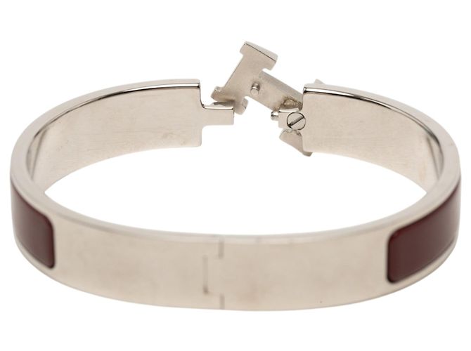 Bracciale Hermès Narrow Enamel Clic H PM Rosso - vista 5