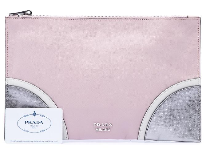 Clutch Prada Tricolor Saffiano rosa - vista 7