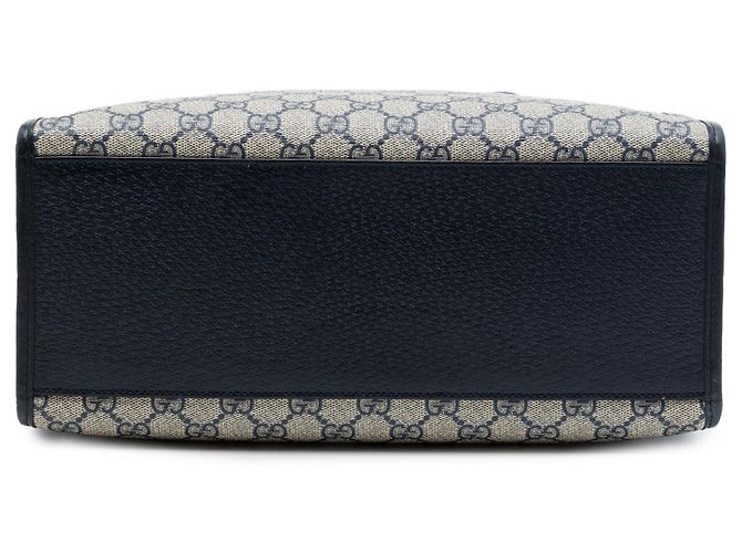 Borsa Gucci Small GG Supreme Interlocking G blu - vista 3