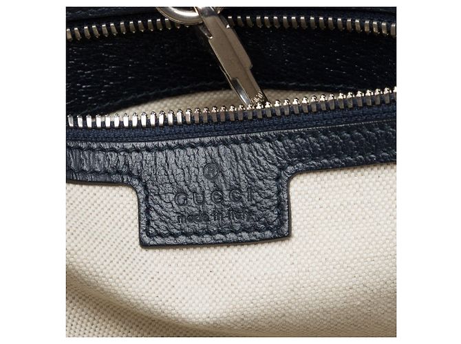 Borsa Gucci Small GG Supreme Interlocking G blu - vista 5