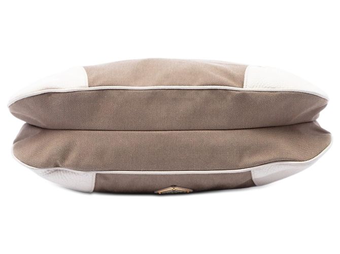 Weiße Prada Canvas Canapa Logo Schultertasche - Ansicht 3