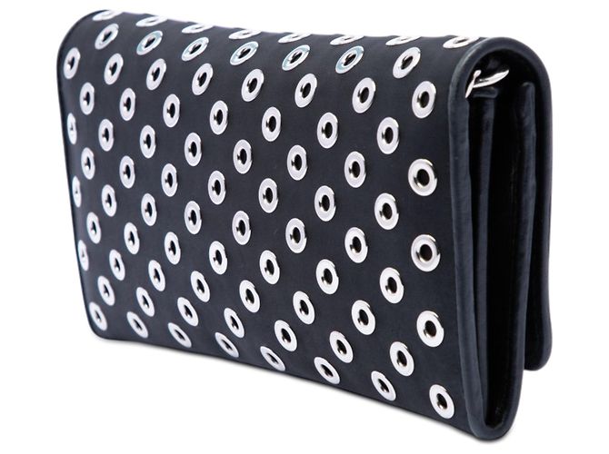Borsa a tracolla con catena e occhielli in Tessuto nero Prada - vista 2