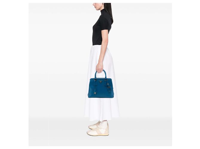 Tote Prada Saffiano Lux Parabole blu - vista 6