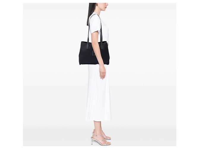Tote in nylon FF nero Fendi - vista 6
