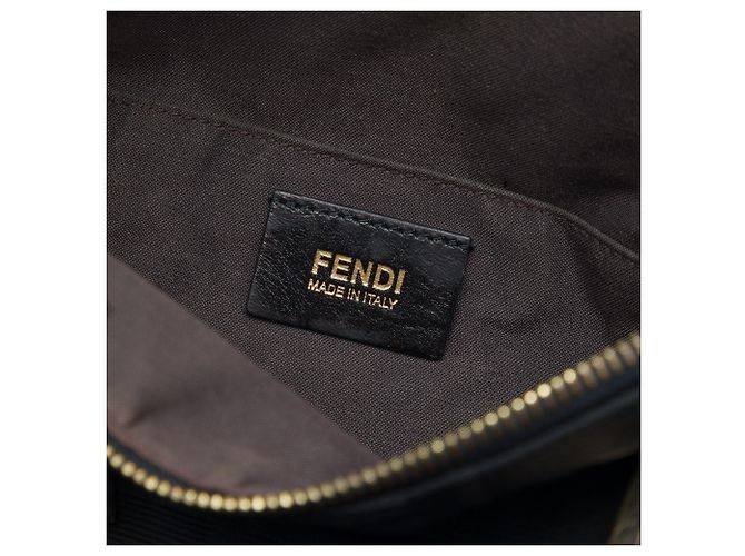 Borsa Boston in tela Zucca Fendi nera Nero - vista 5