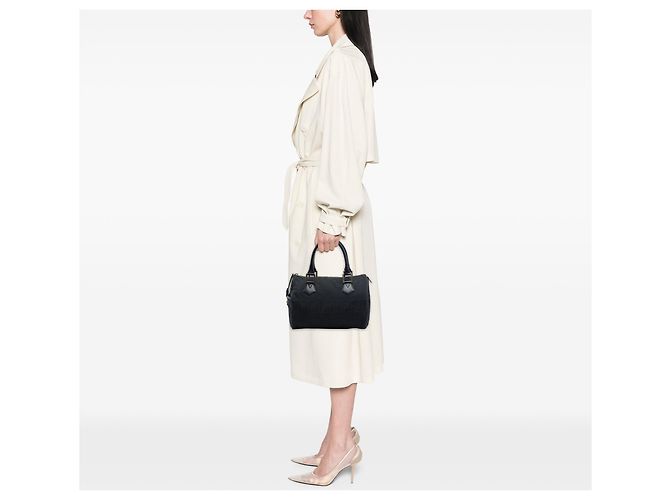 Borsa Boston in tela Zucca Fendi nera Nero - vista 7