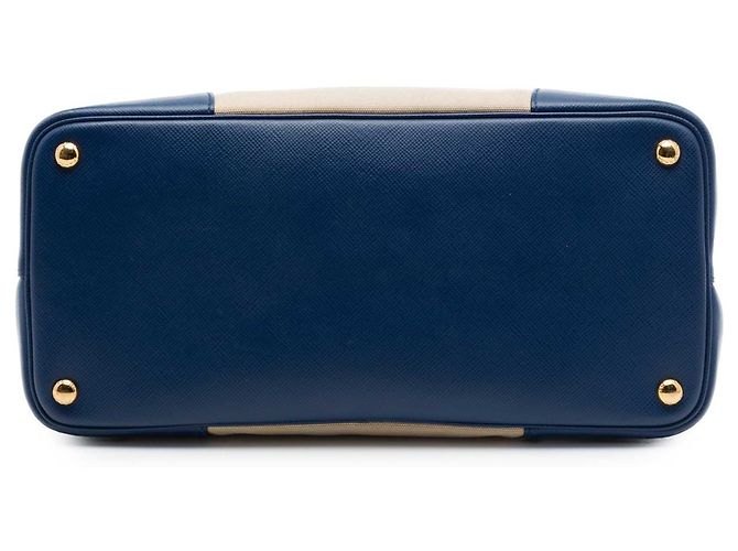 Borsa Doppia Large Canapa e Saffiano beige Prada - vista 3
