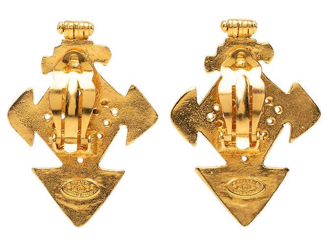 Orecchini a clip Chanel CC placcati oro D'oro - vista 2