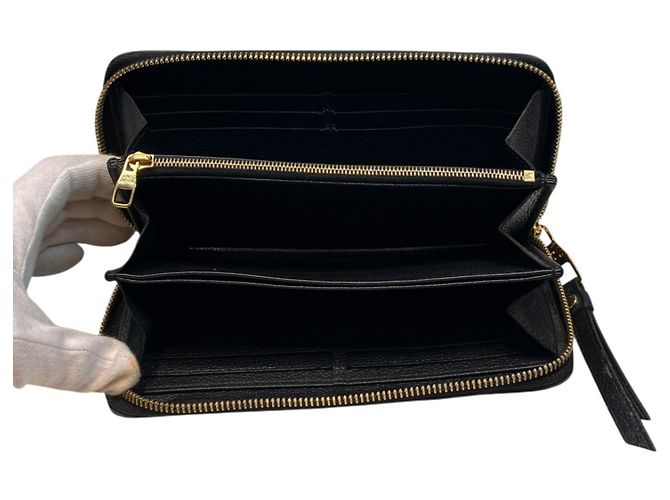 Louis Vuitton Zippy Wallet Long Monogram Empreinte Leder Schwarz - Ansicht 3