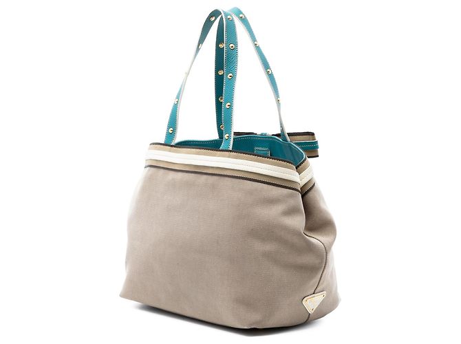 Blauer Prada Canapa Canvas Logo Tote - Ansicht 2