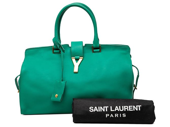 Borsa cabas Chyc in pelle di vitello Medium verde Saint Laurent - vista 8
