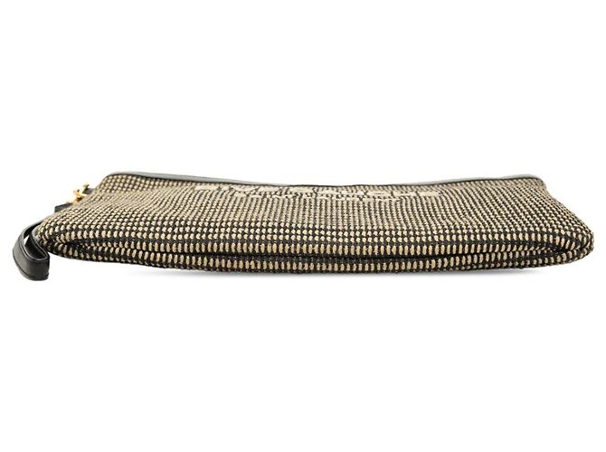 Clutch in rafia Rive Gauche beige Saint Laurent - vista 3