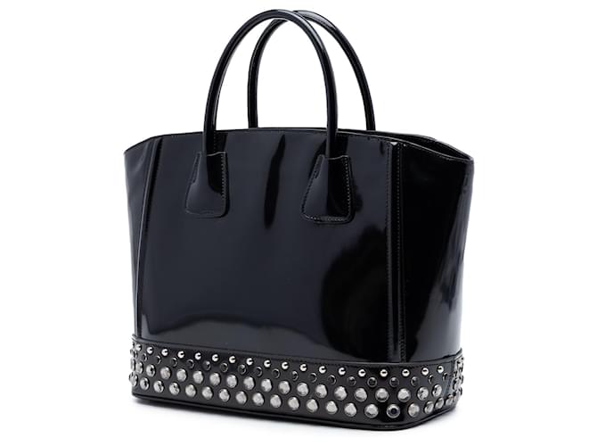Tote Spazzolato nero con cristalli e borchie Prada - vista 2