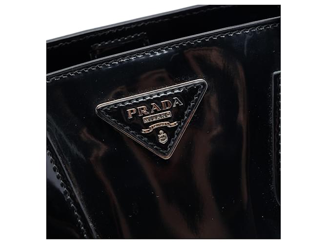 Tote Spazzolato nero con cristalli e borchie Prada - vista 5