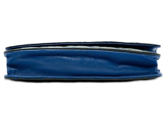 Wallet On Chain Borsa a tracolla con catena Incognito in vernice trapuntata CC blu Chanel - vista 3