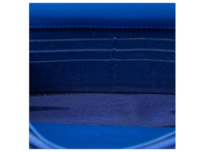 Wallet On Chain Borsa a tracolla con catena Incognito in vernice trapuntata CC blu Chanel - vista 4