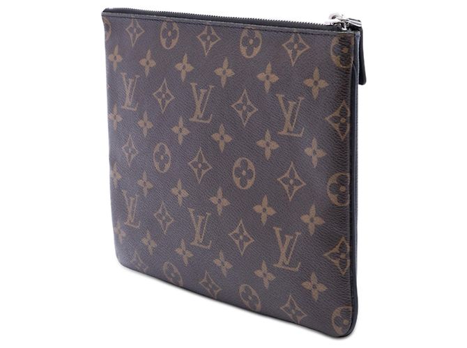 Clutch Louis Vuitton Monogram Pochette Plate MM Marrone - vista 2