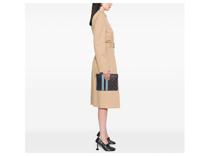 Clutch Louis Vuitton Monogram Pochette Plate MM Marrone - vista 6
