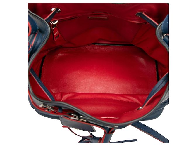 Blauer Prada Soft Calf Tassel Convertible Drawstring Bucket Bag Satchel - Ansicht 4