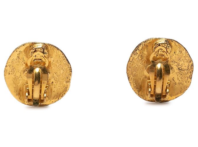 Orecchini a clip rotondi Chanel CC placcati oro D'oro - vista 2