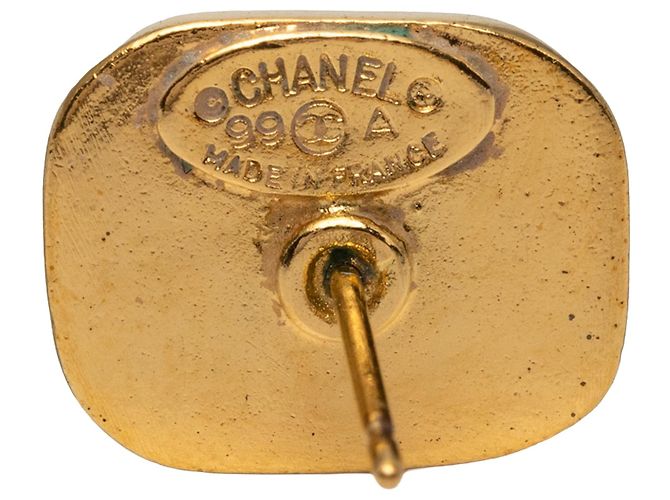 Chanel CC Gold Plated Push Back Ohrringe Golden - Ansicht 3