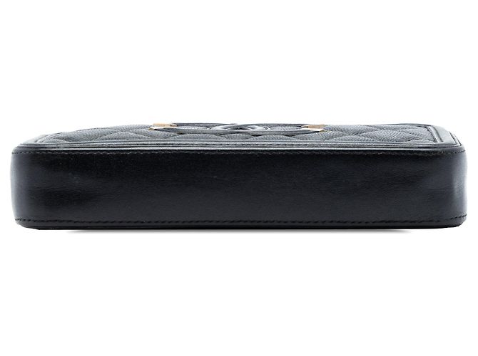 Clutch Chanel Caviar CC Filigree nera con borsa a tracolla con catena Nero - vista 3