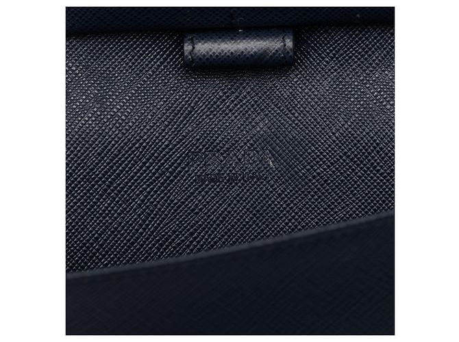 Portafoglio lungo con zip in Saffiano blu Prada - vista 5