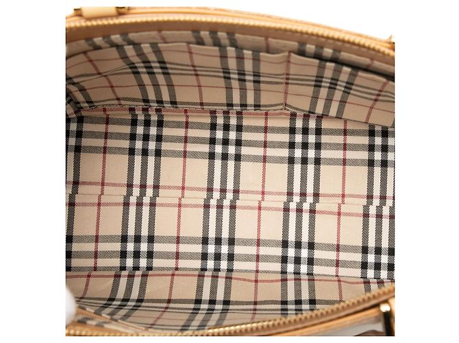 Tote in pelle marrone Burberry - vista 4