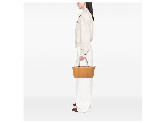 Tote in pelle marrone Burberry - vista 6
