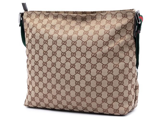 Borsa a tracolla Gucci GG Canvas Web beige - vista 2