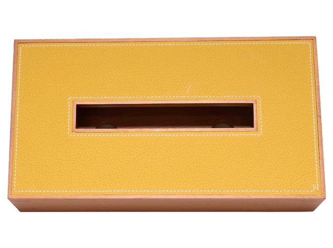 Hermès Coprimano in legno e pelle Orange Hermes Arancione - vista 2
