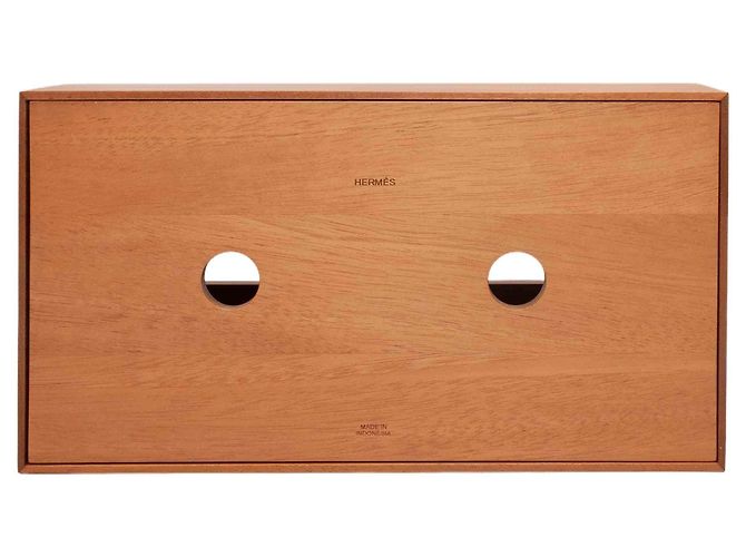 Hermès Coprimano in legno e pelle Orange Hermes Arancione - vista 4