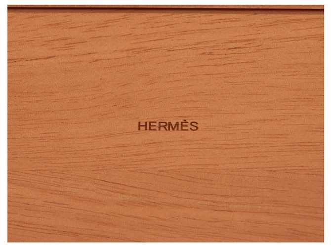 Hermès Coprimano in legno e pelle Orange Hermes Arancione - vista 5