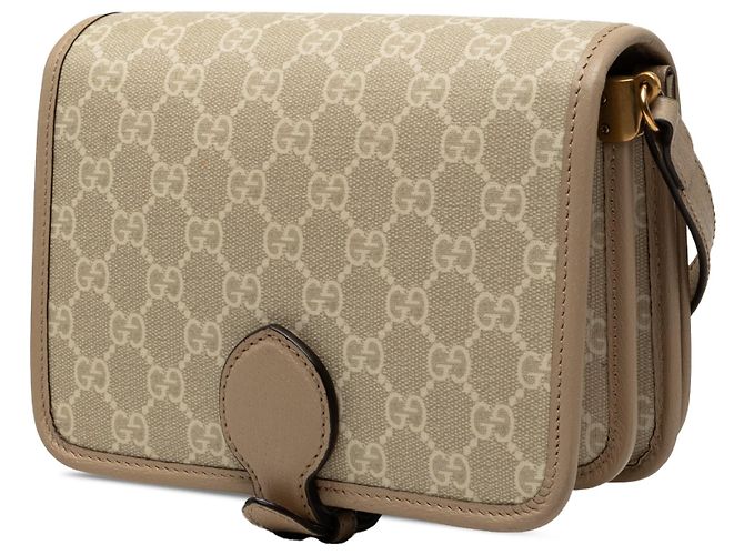 Beige Gucci Mini GG Supreme Interlocking G Crossbody - vista 2