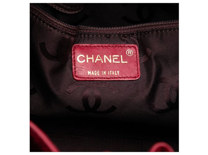 Chanel CC gesteppte Samttasche mit Tragegriff in Rot - Ansicht 5
