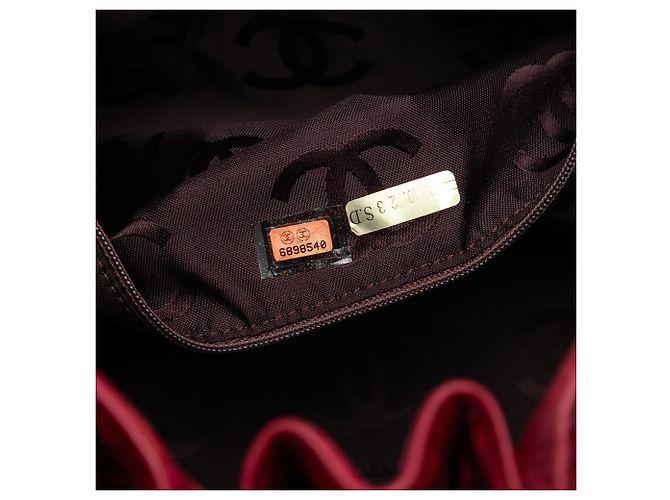 Chanel CC gesteppte Samttasche mit Tragegriff in Rot - Ansicht 6