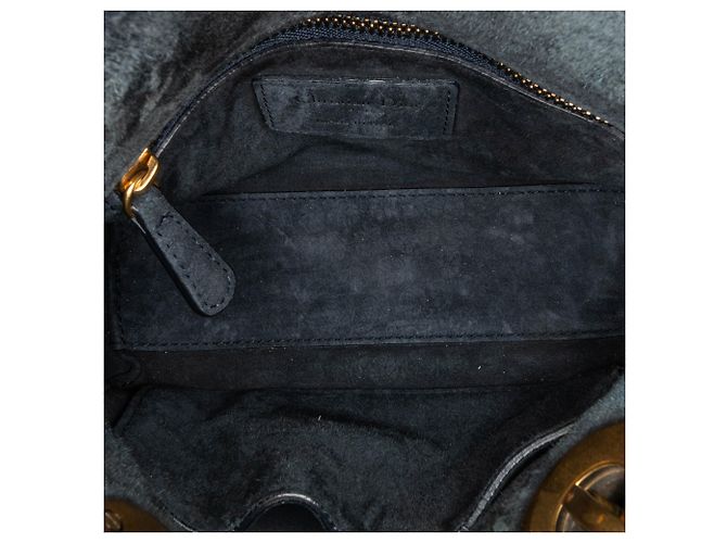 Borsa Lady Dior Supple in denim blu con borchie cannage Mini - vista 4