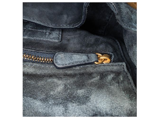 Borsa Lady Dior Supple in denim blu con borchie cannage Mini - vista 6