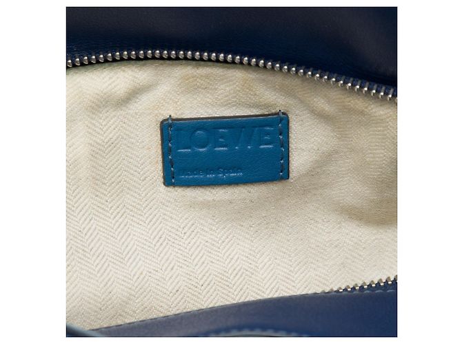 Blauer LOEWE Medium Tricolor Kalbsleder Puzzle Satchel - Ansicht 5